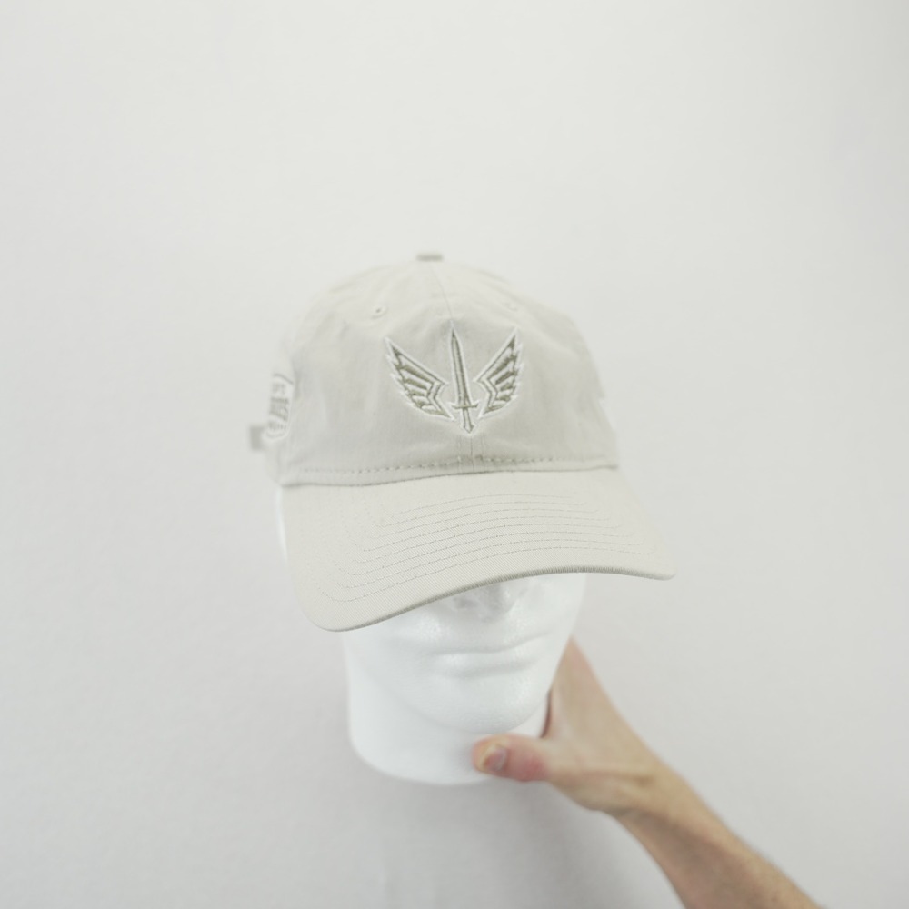 New Era 9TWENTY Battlehawks Hats Off To Heroes UFL Sword‎ Strapback Hat Beige